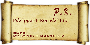 Pöpperl Kornélia névjegykártya